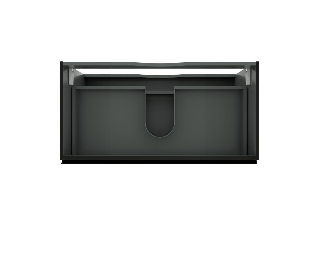 Linie Lado meuble sous-vasque suspendu 90 x 46 cm Noir Mat 2 tiroirs