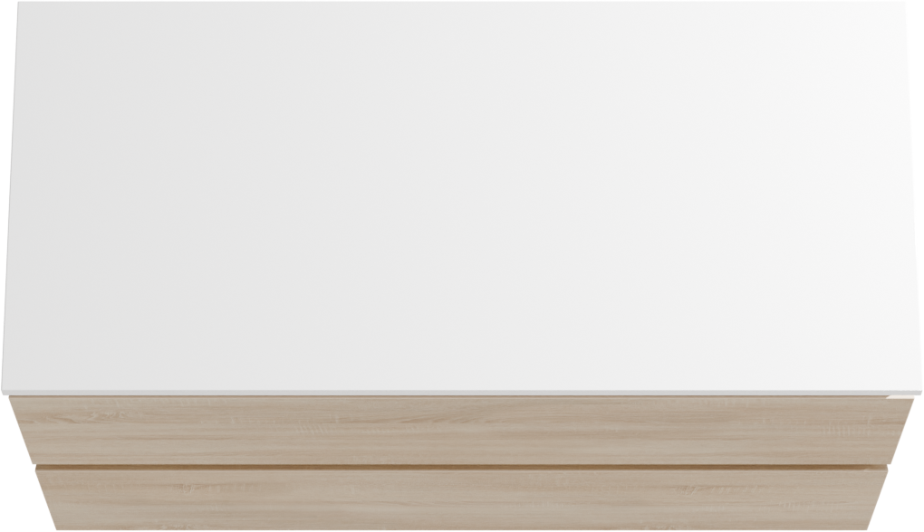 Linie Lado meuble salle de bains suspendu 100 x 46 cm chêne blanc avec Lado tablette simple ou double en marbre composite blanc mat