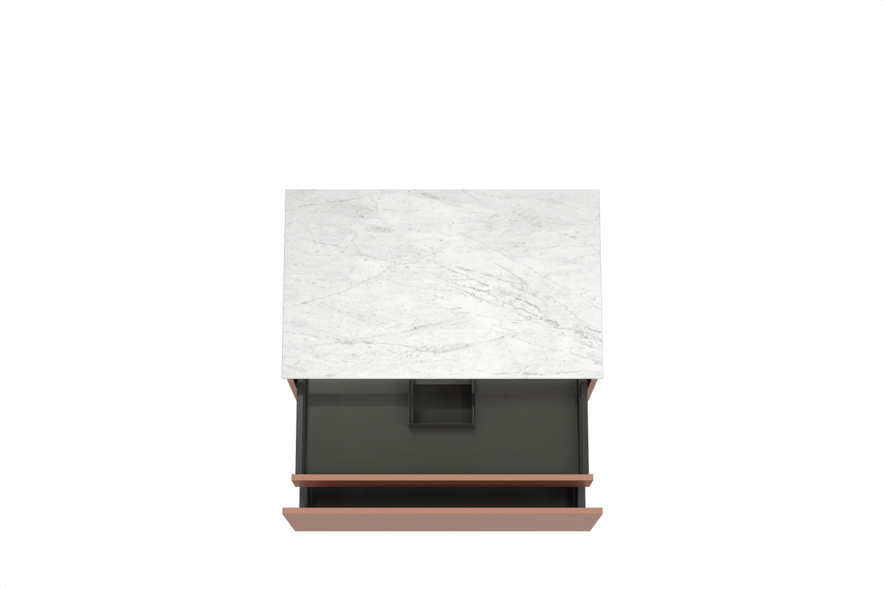 Balmani Sfera hängendes Möbelstück Set: 90 x 55 cm, Cotto, mit Stretto Einzel Waschtischplatte, Marmor Carrara