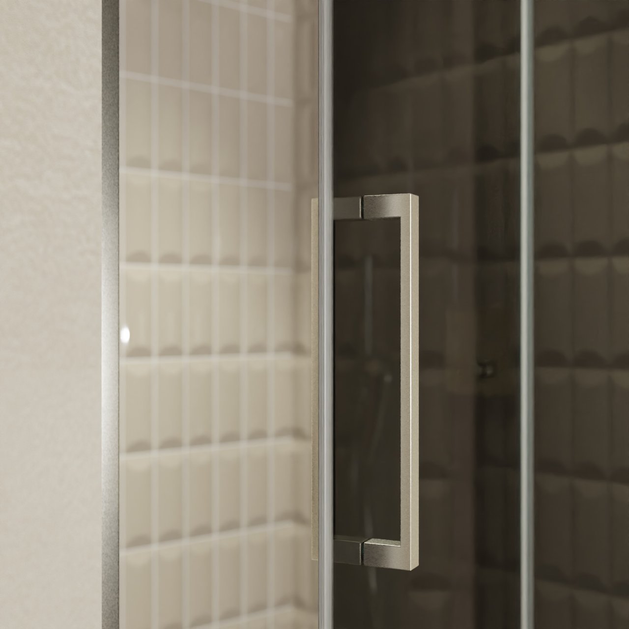 Balmani Senses Design douche draaideur rechts 120 cm x 210 cm Rookglas, Brushed CoolMetal profielen