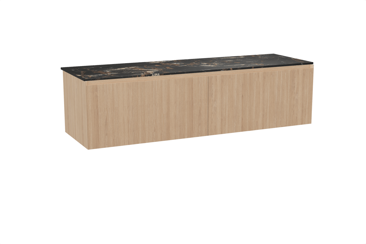 Balmani Fila Badmöbel Set mit Stretto Waschtischplatte für Aufsatzwaschbecken