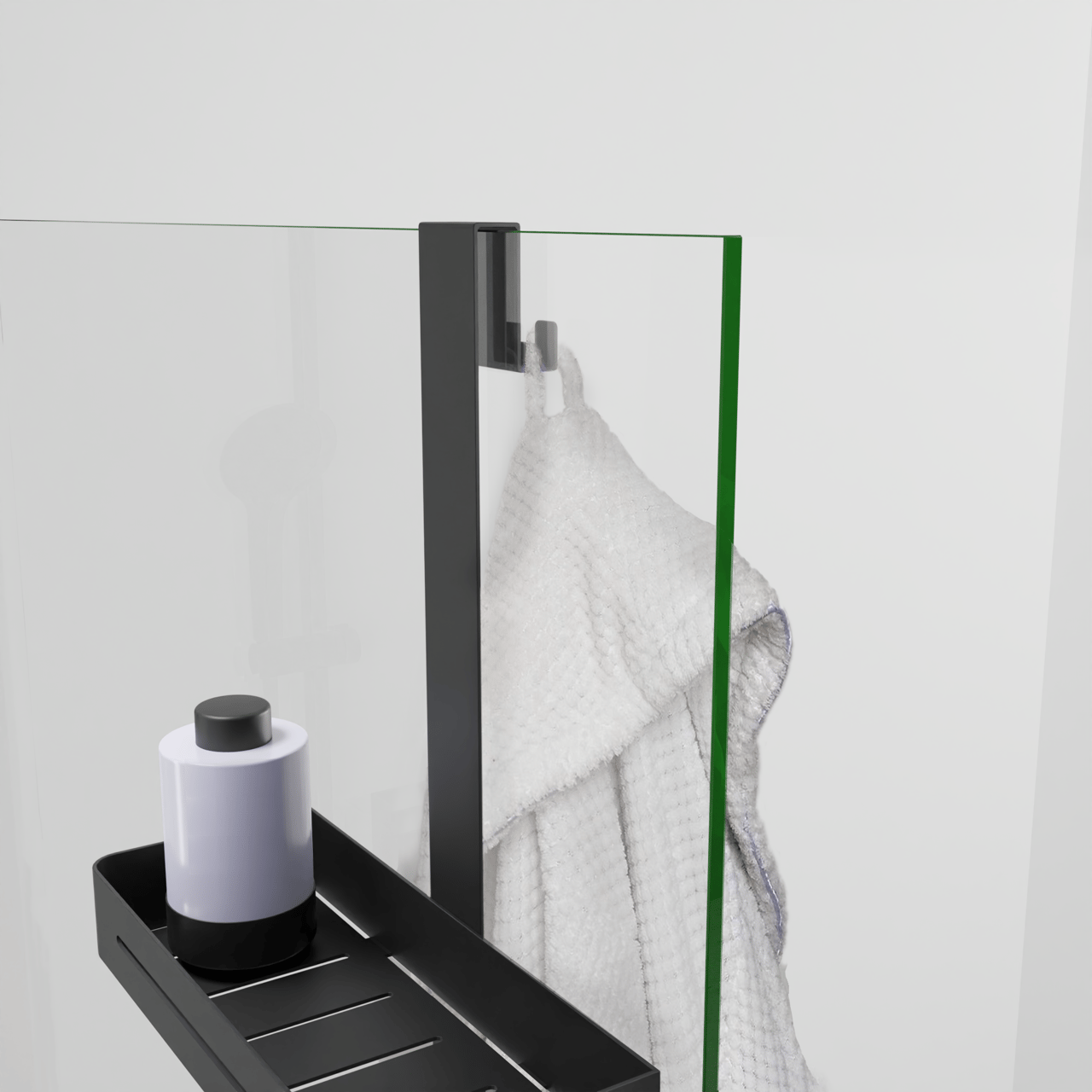 Blaufoss Gulio dubbel shampoohouder met dubbele haak mat zwart