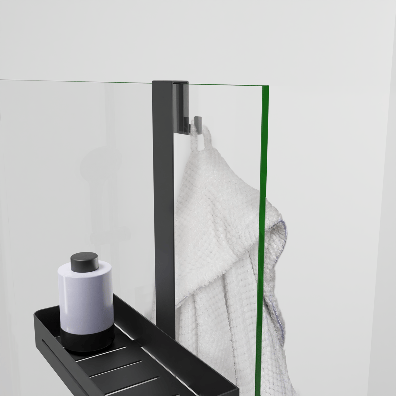 Blaufoss Gulio dubbel shampoohouder met dubbele haak mat zwart