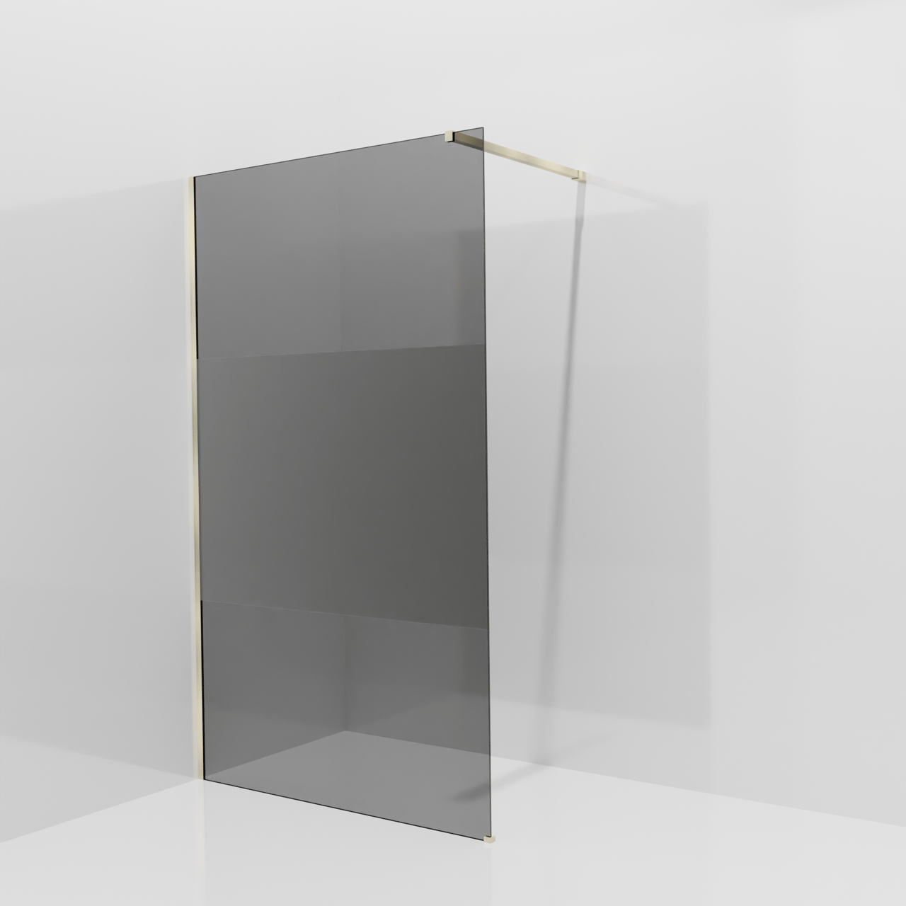 Balmani Modular douche à l'italienne: 120 x 200 cm, Verre fumé avec bande mate, avec coating, Profil Brushed Champagne Gold