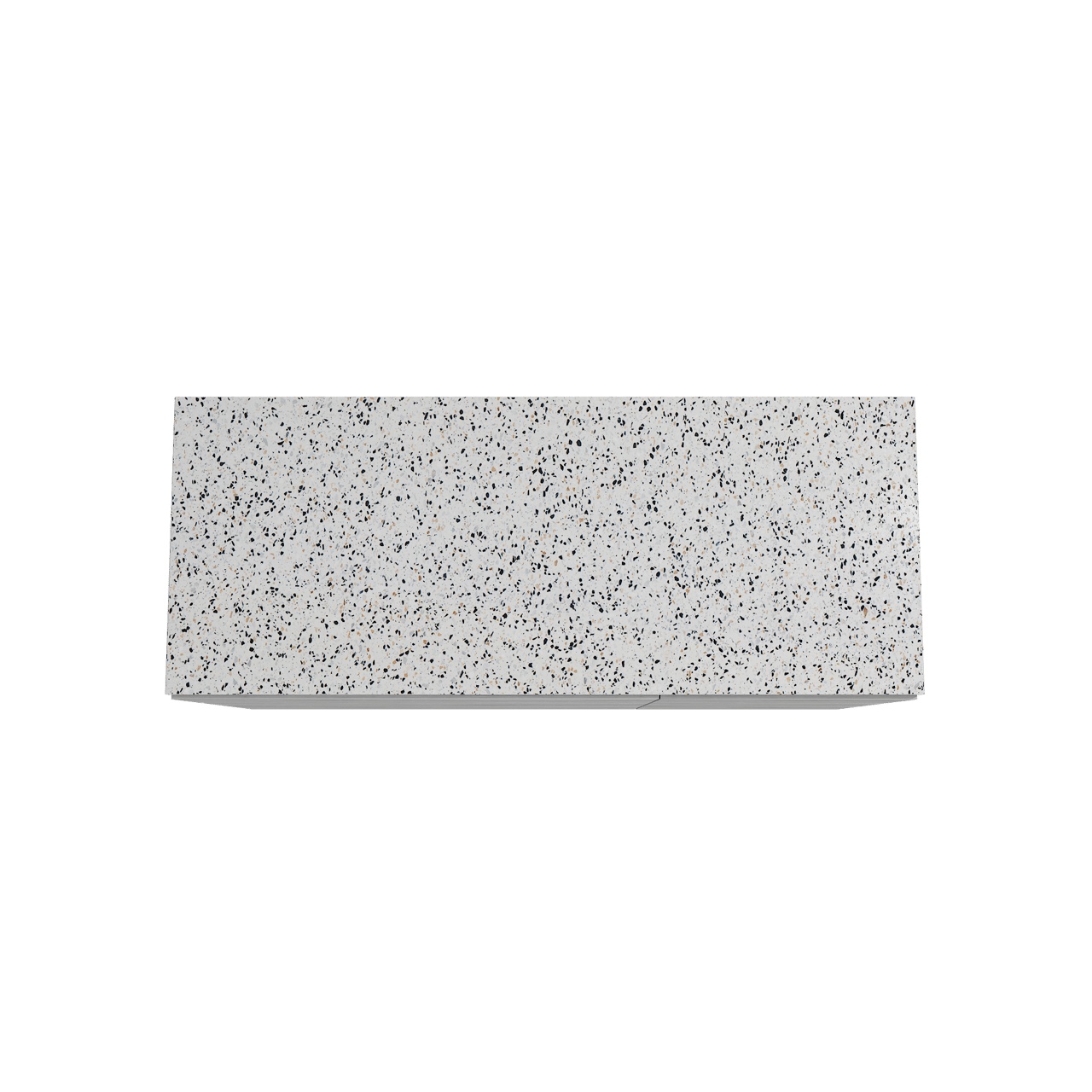 Storke Edge freistehendes Möbelstück Set: 130 x 52 cm, Beton dunkelgrau, mit Tavola Einzel- oder Doppel Waschtischplatte, Terrazzo in Weiß/Schwarz matt