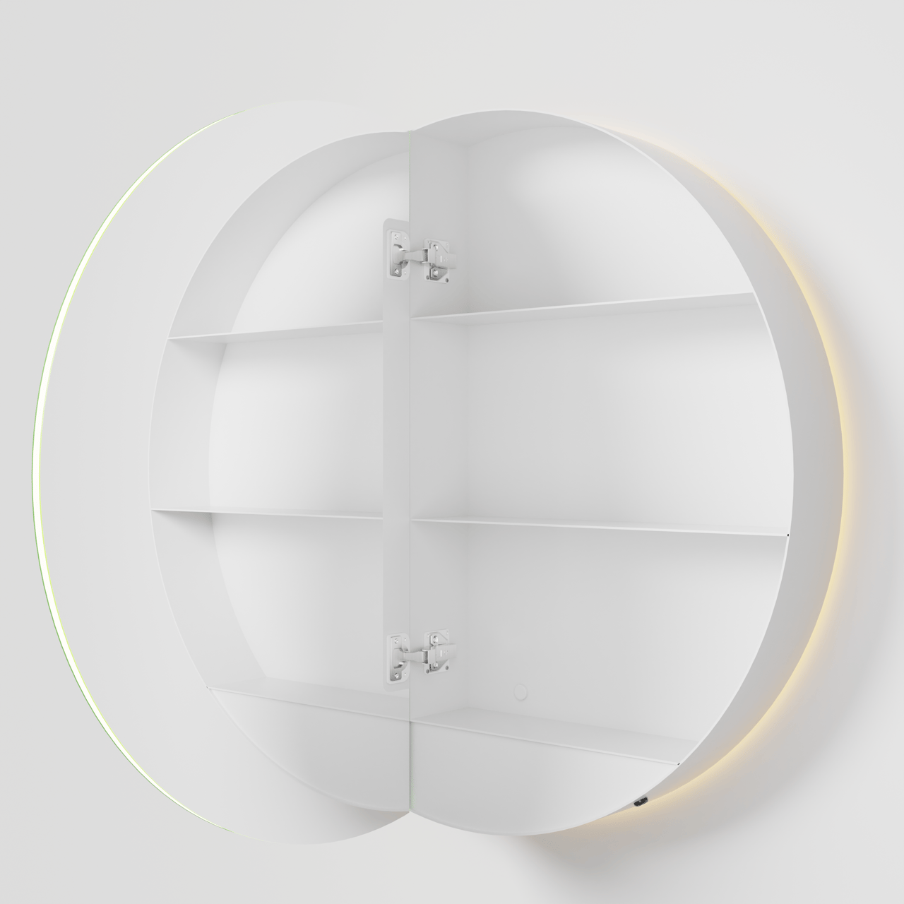 Balmani Mara armoire de toilette Rond lumineux et anti-buée Ø 90 cm blanc mat