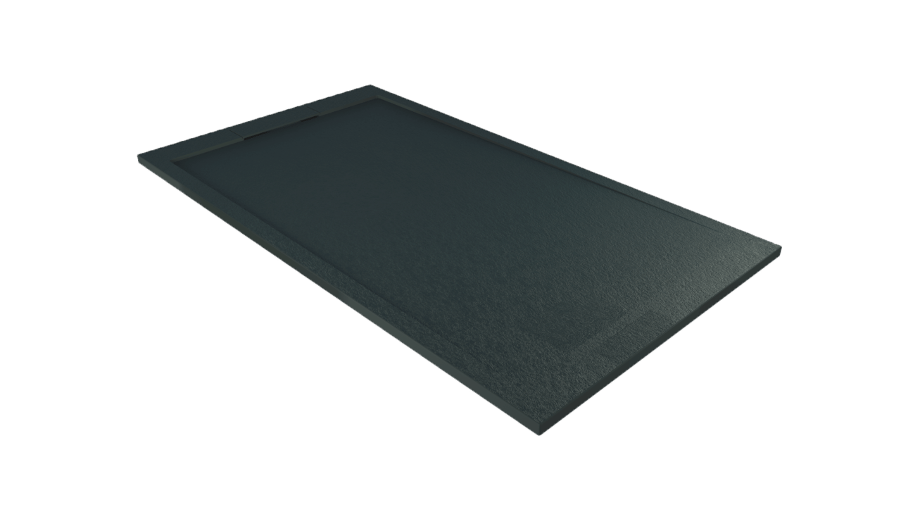 Balmani Indus receveur de douche 150 x 90 cm marbre composite gris graphite texture ardoise