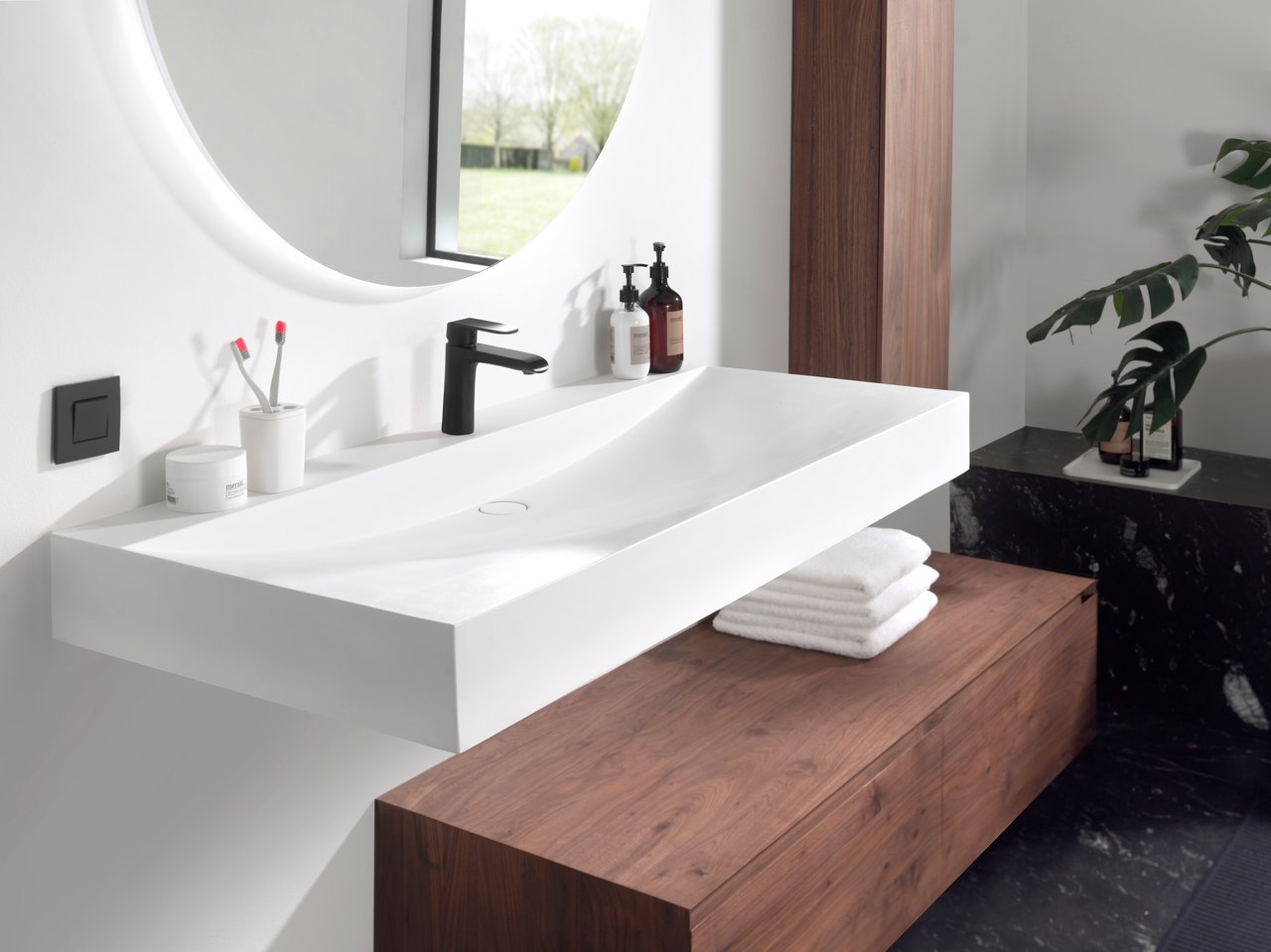 Balmani Giro rond badkamerspiegel Ø 110 cm met spiegelverlichting en anti-damp