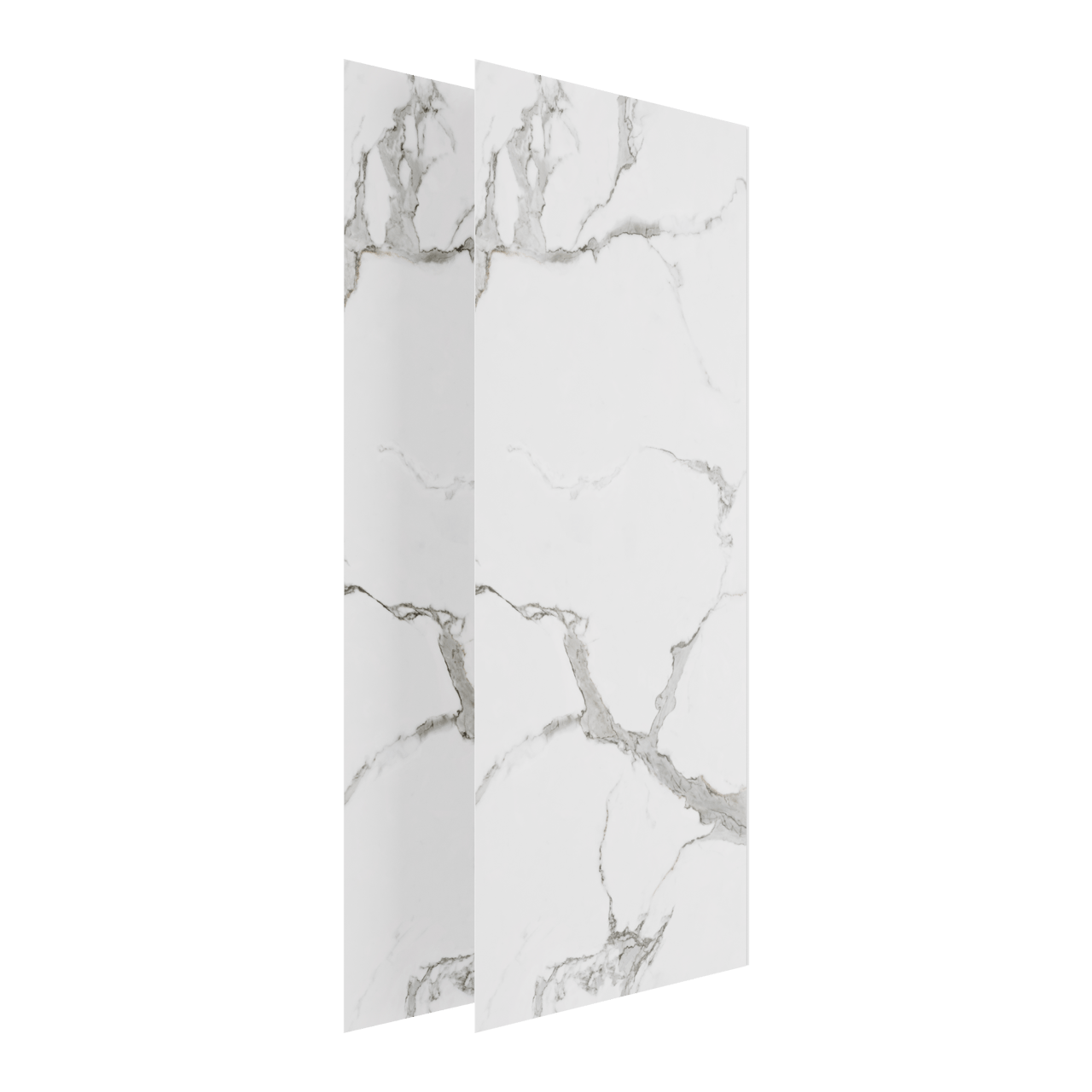 Linie Fresco douchewandbekleding set 2 x 90x210 cm, SPC, Marble White
