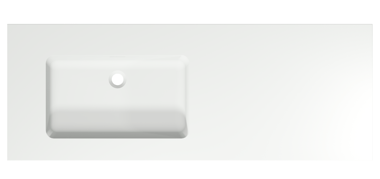 Storke Mata Waschtisch, links, Solid Surface matt, 150 x 52 cm