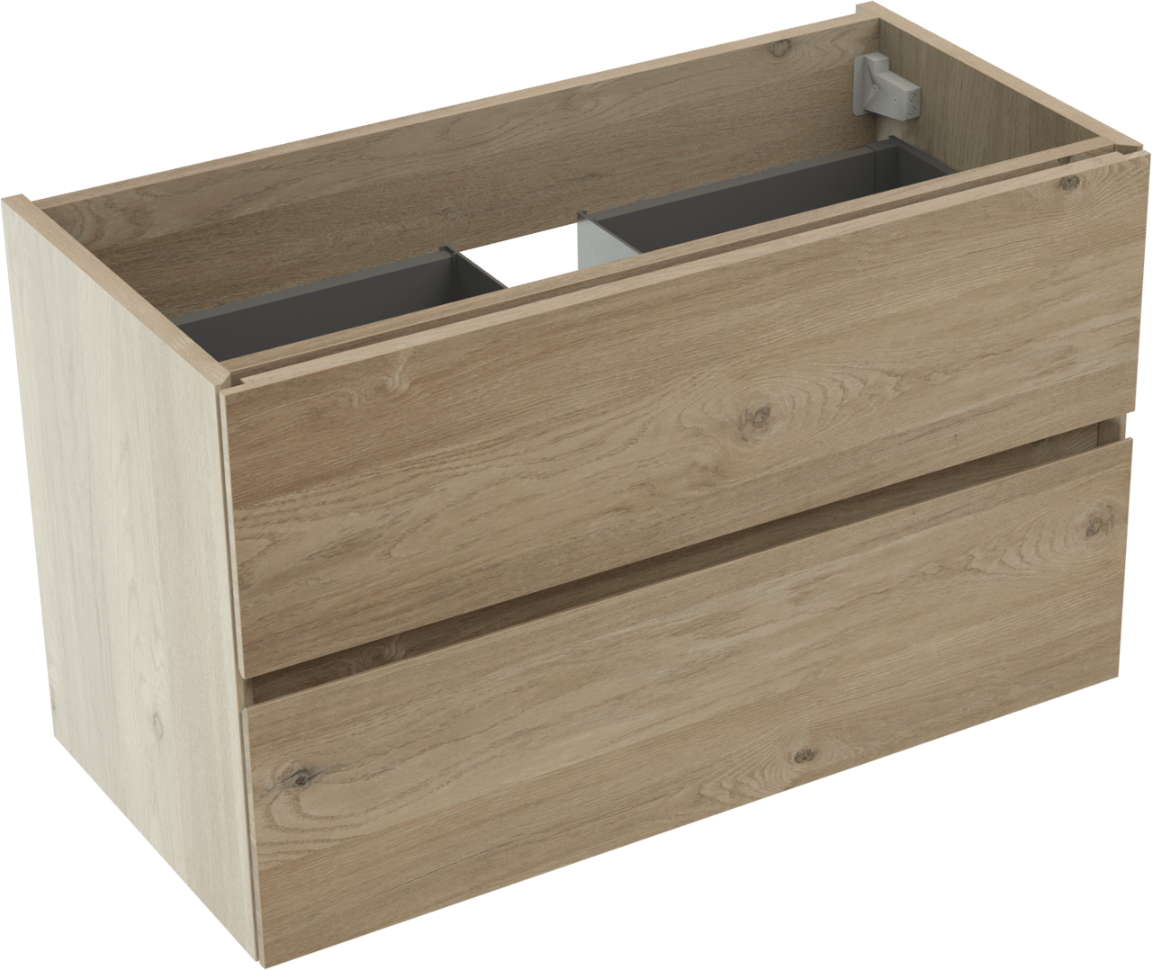 Storke Edge hängender Waschbeckenunterschrank: 80 x 40 cm, Eiche rustikal, 2 Schubladen