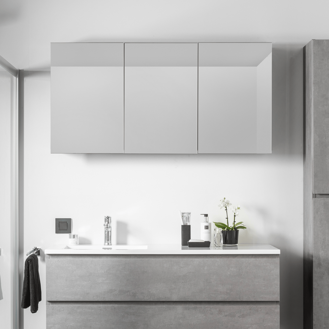 Storke Beta spiegelkast 100 x 60 cm beton zilvergrijs