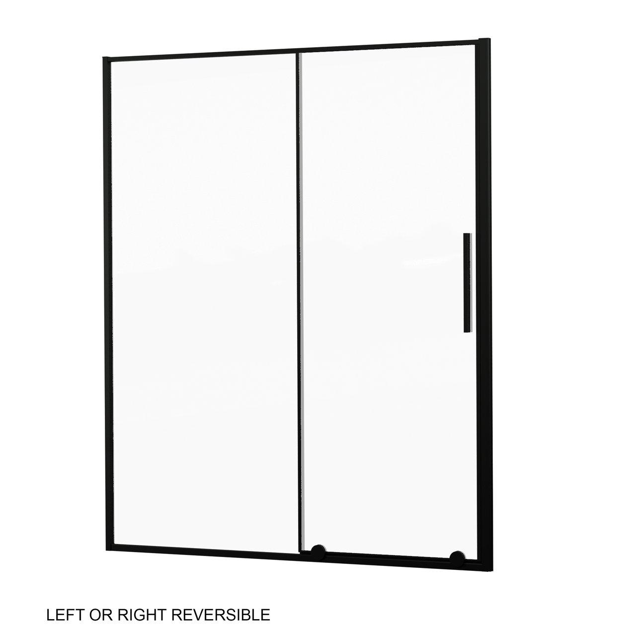 Luca Varess Morano paroi de douche avec porte coulissante et paroi latérale fixe 160 x 80 cm verre transparent profil noir mat - porte