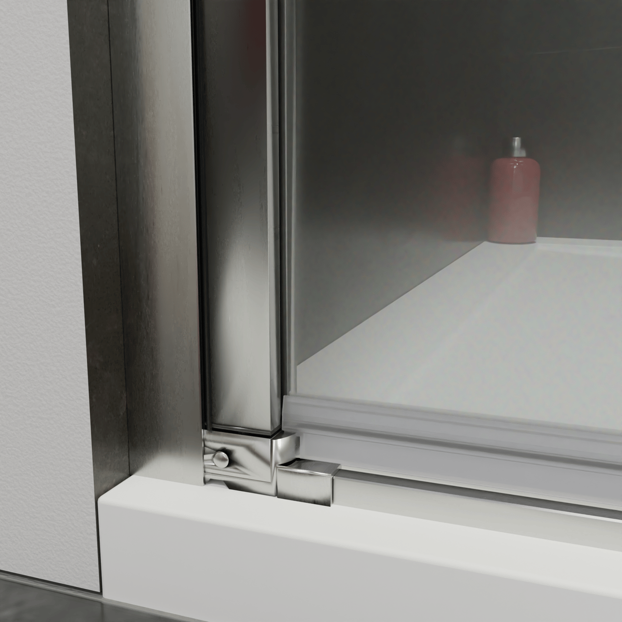 Luca Varess Kuresa porte pivotante 80 x 200 cm verre transparent profil chrome brillant