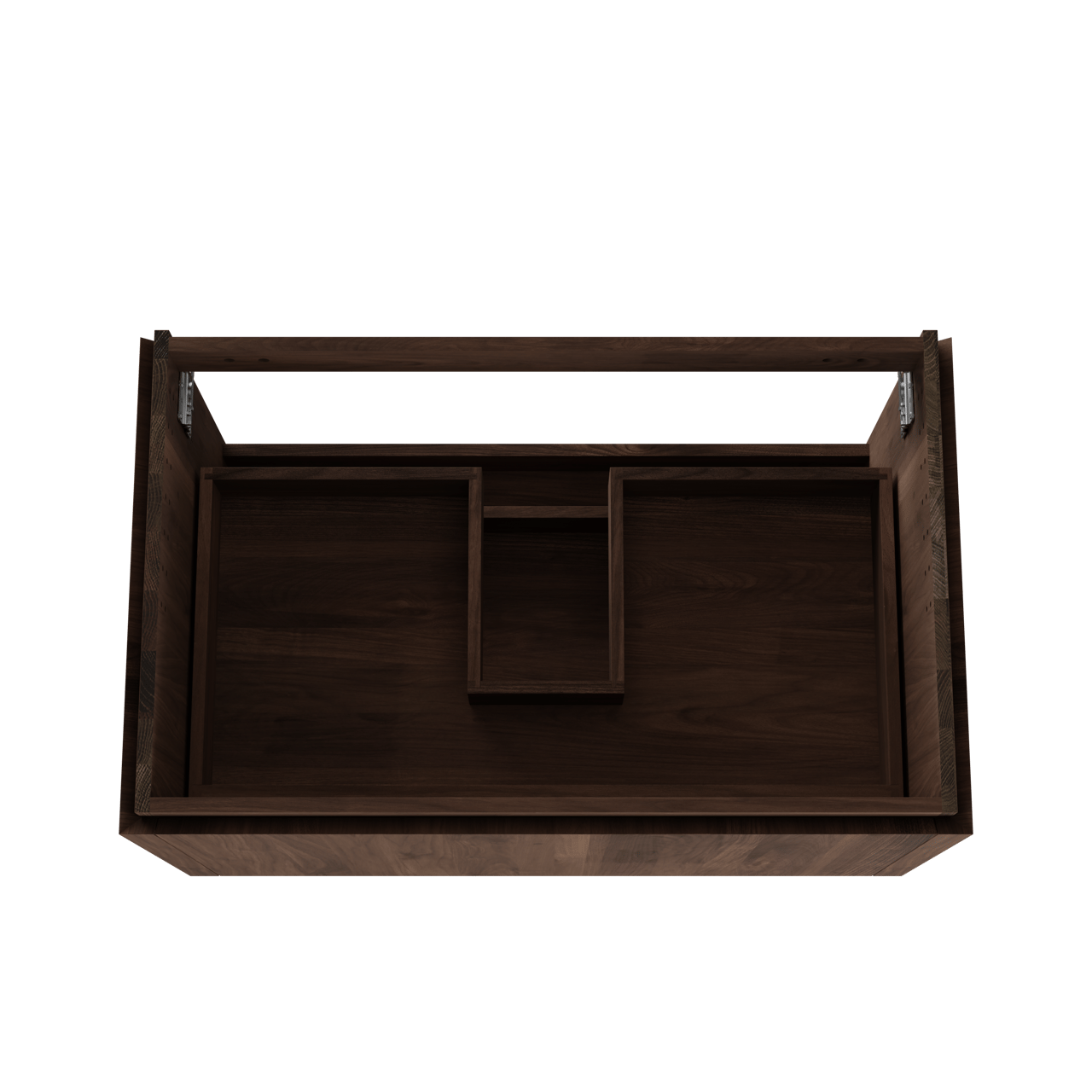 Balmani Eclips hängendes möbelstück Waschtischunterschränke 90 x 55 cm Amerikanischer Nussbaum 2 Schubladen