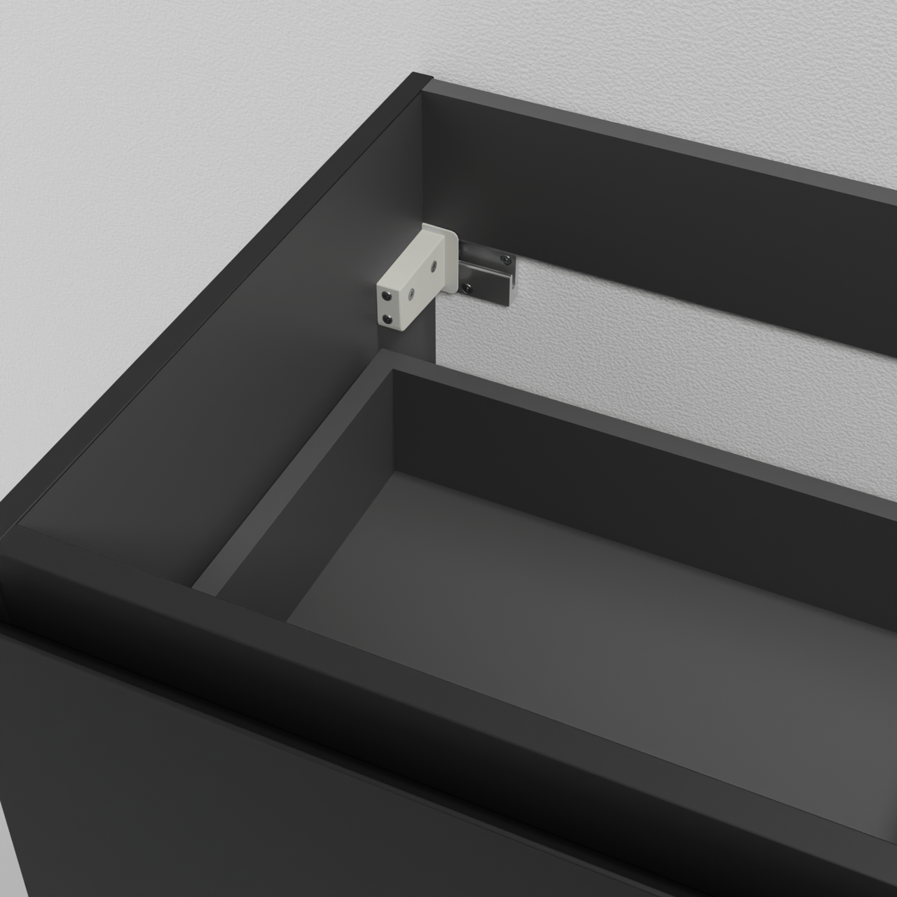 Linie Lado meuble sous-lavabo suspendu 100 x 46 cm Noir Mat 2 tiroirs