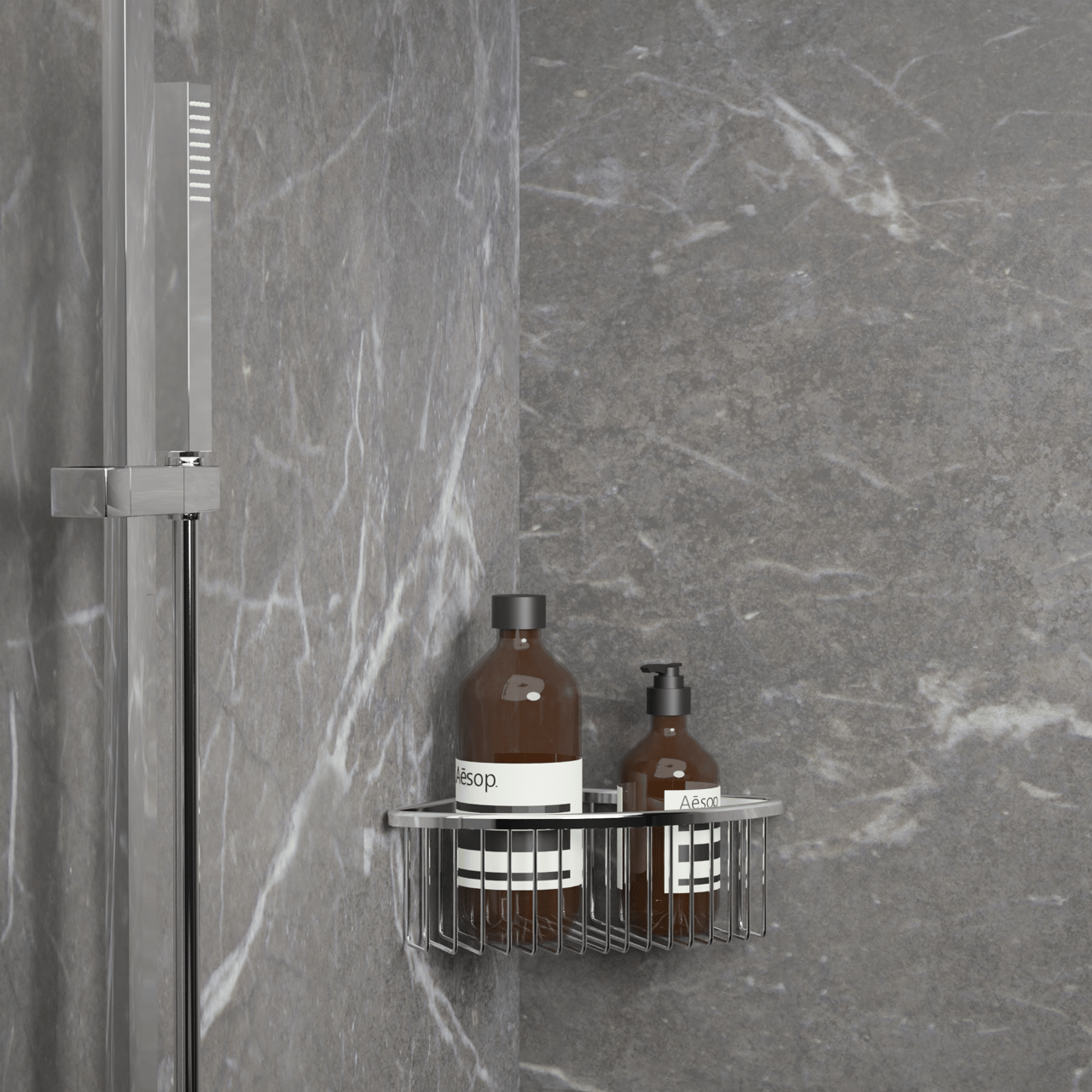 Blaufoss Jenna Eckseifenhalter, 20 cm, Chrom