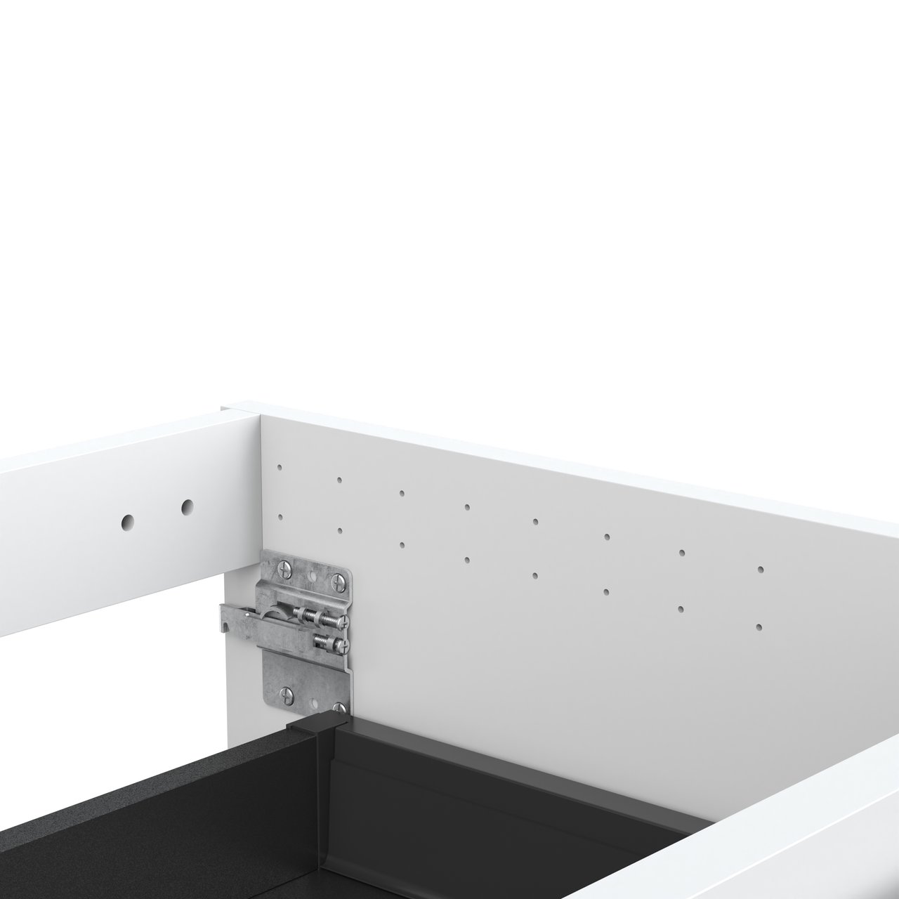 Balmani Idra hängender Waschbeckenunterschrank: 120 x 55 cm, asymmetrisch links, Weiß Matt, 4 Schubladen