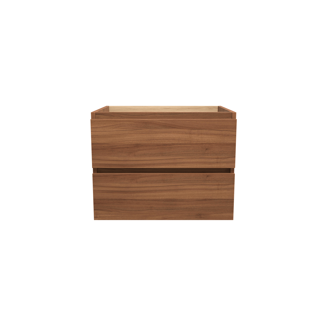 Balmani Lucida hängender Bad-Unterschrank, 67,5 x 55 cm, Nussbaum, 2 Schubladen