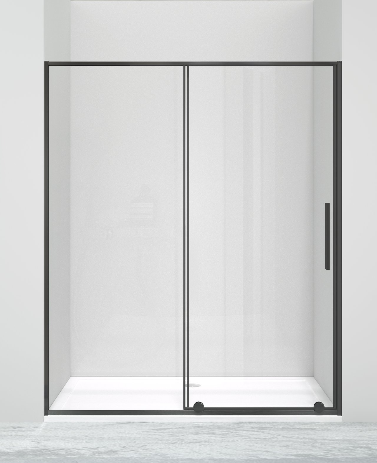 Luca Varess Morano porte coulissante 160 x 190 cm verre transparent profil noir mat