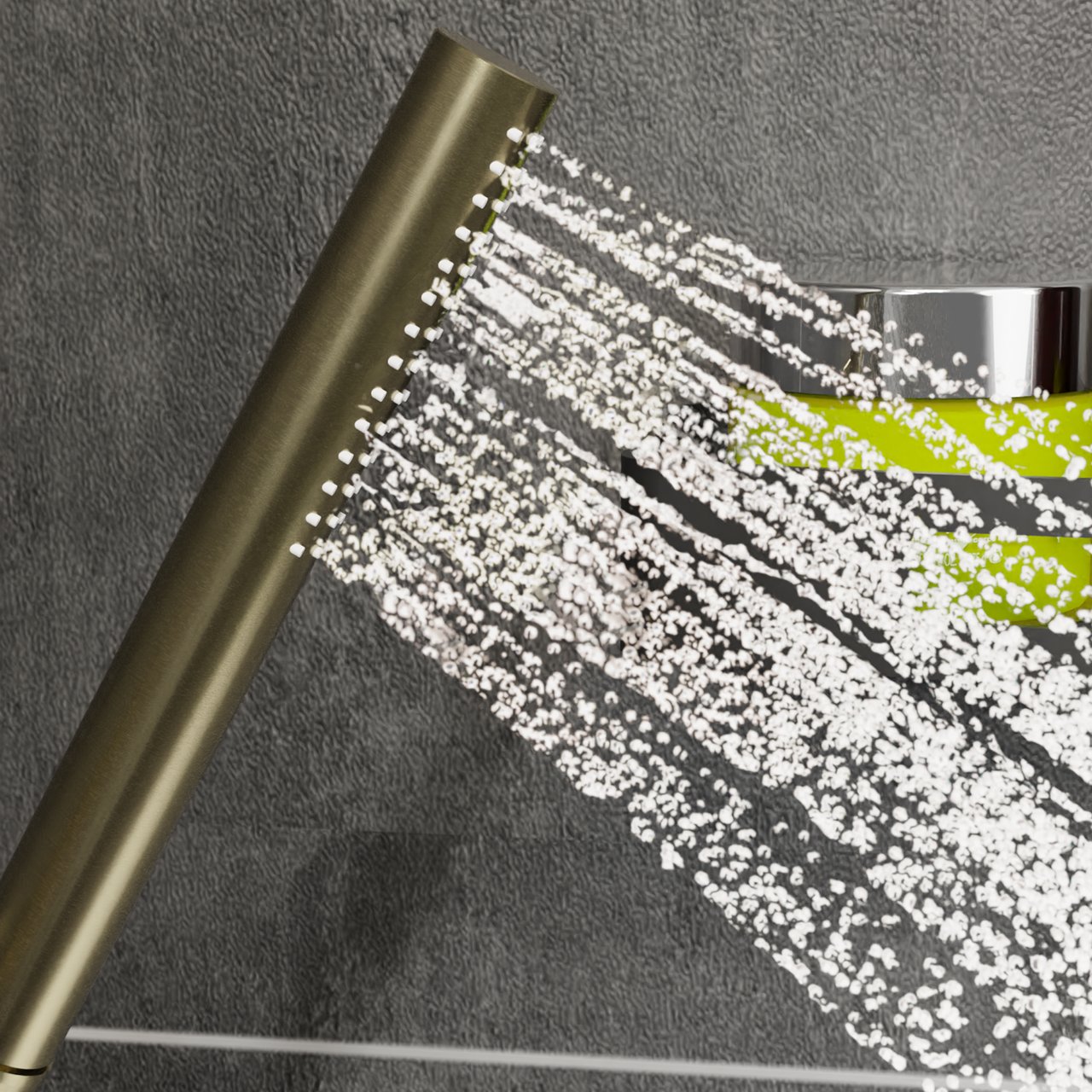 Blaufoss Round Handbrause-Set: 1jet, Brushed Champagne Gold