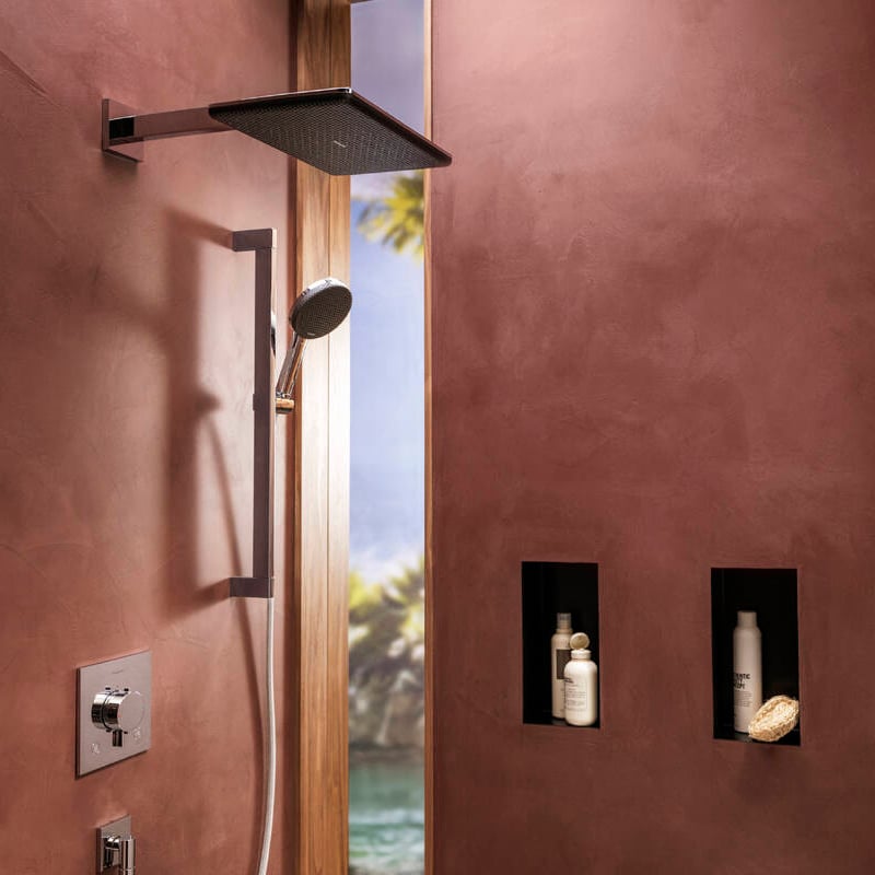 Hansgrohe Ecostat Comfort E Thermostat-Duscharmatur: Unterputz, für 2 Verbraucher, Chrom glänzend