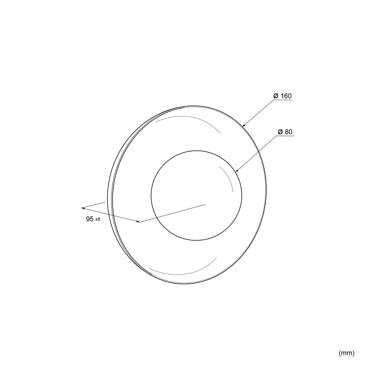 Balmani Pelota Bowl small LED Spiegelbeleuchtung: 16 cm, Schwarz