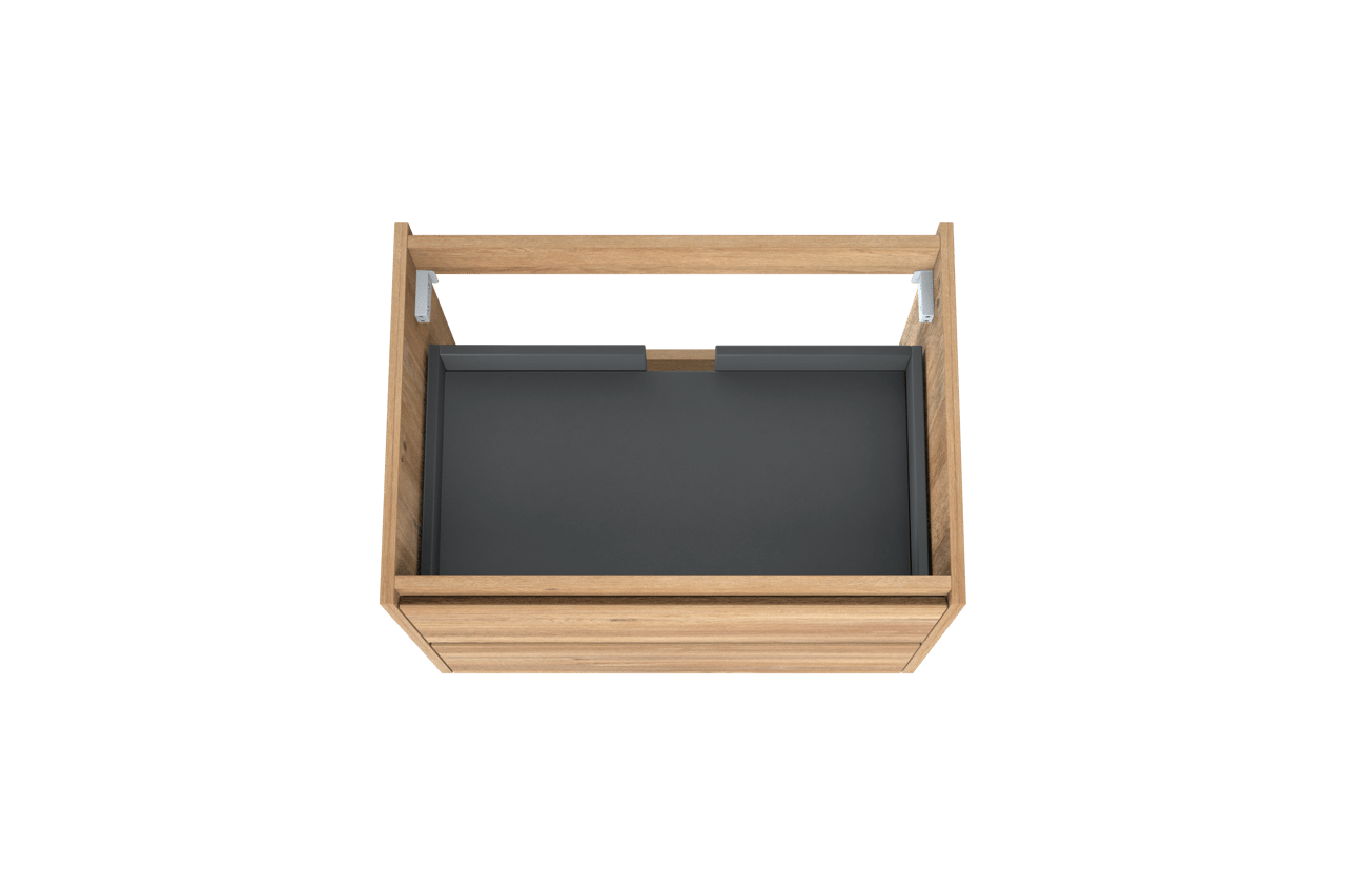 Storke Seda meuble sous-lavabo suspendu 75 x 52 cm chêne brut 2 tiroirs