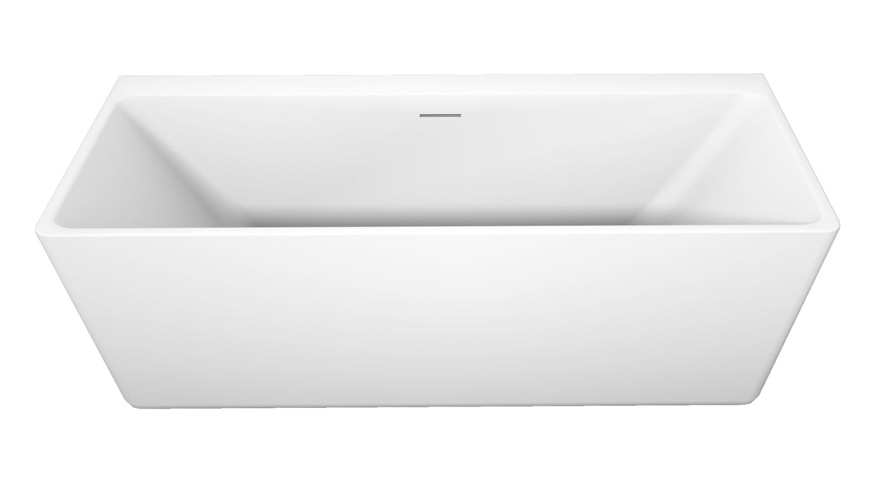 Luca Varess Coda halb freistehende Badewanne, 180 x 80 cm, Acryl, weiß matt