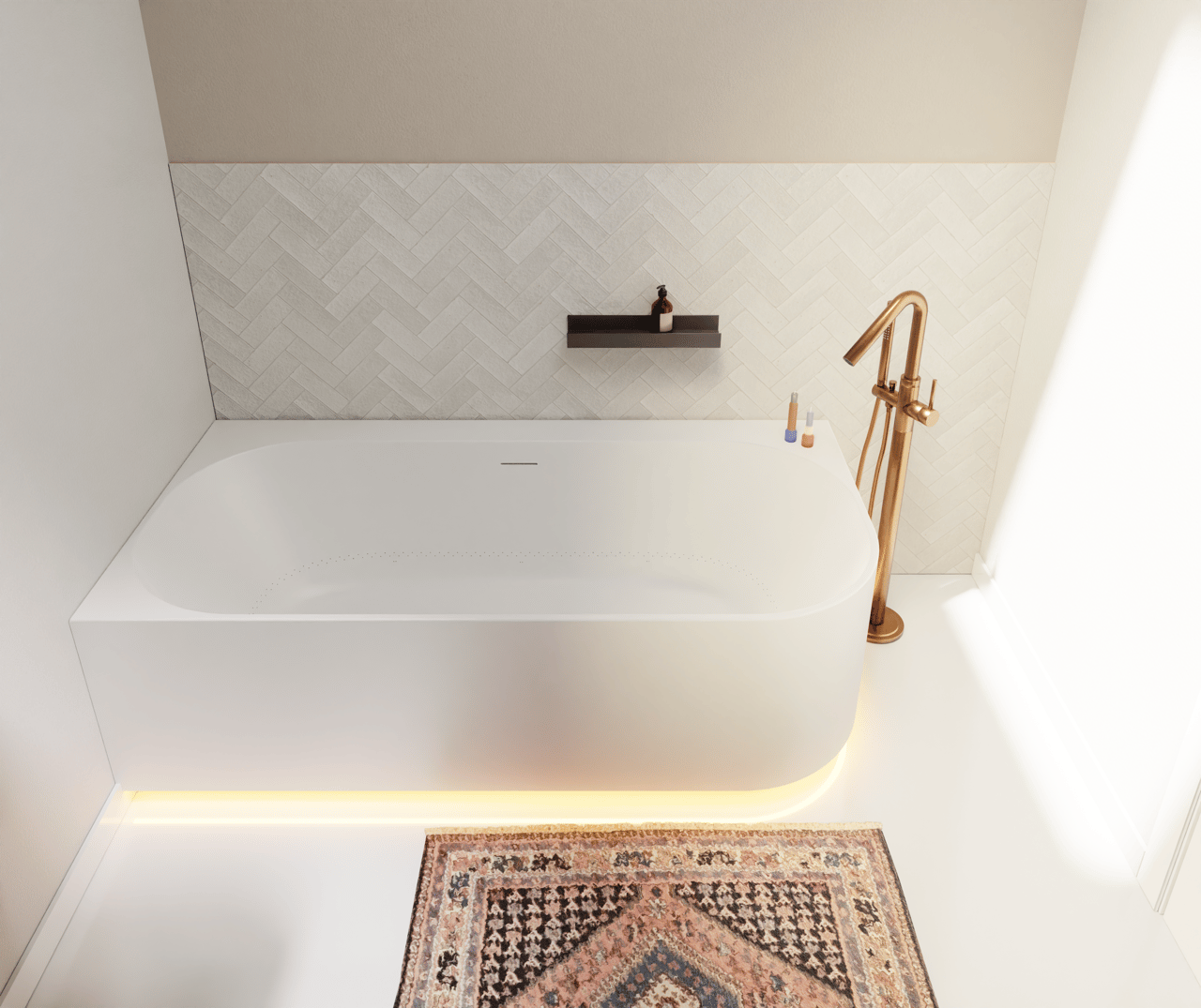 Luca Varess Laguna hoekbad links airmassage met LED 170 x 85 cm acryl mat wit