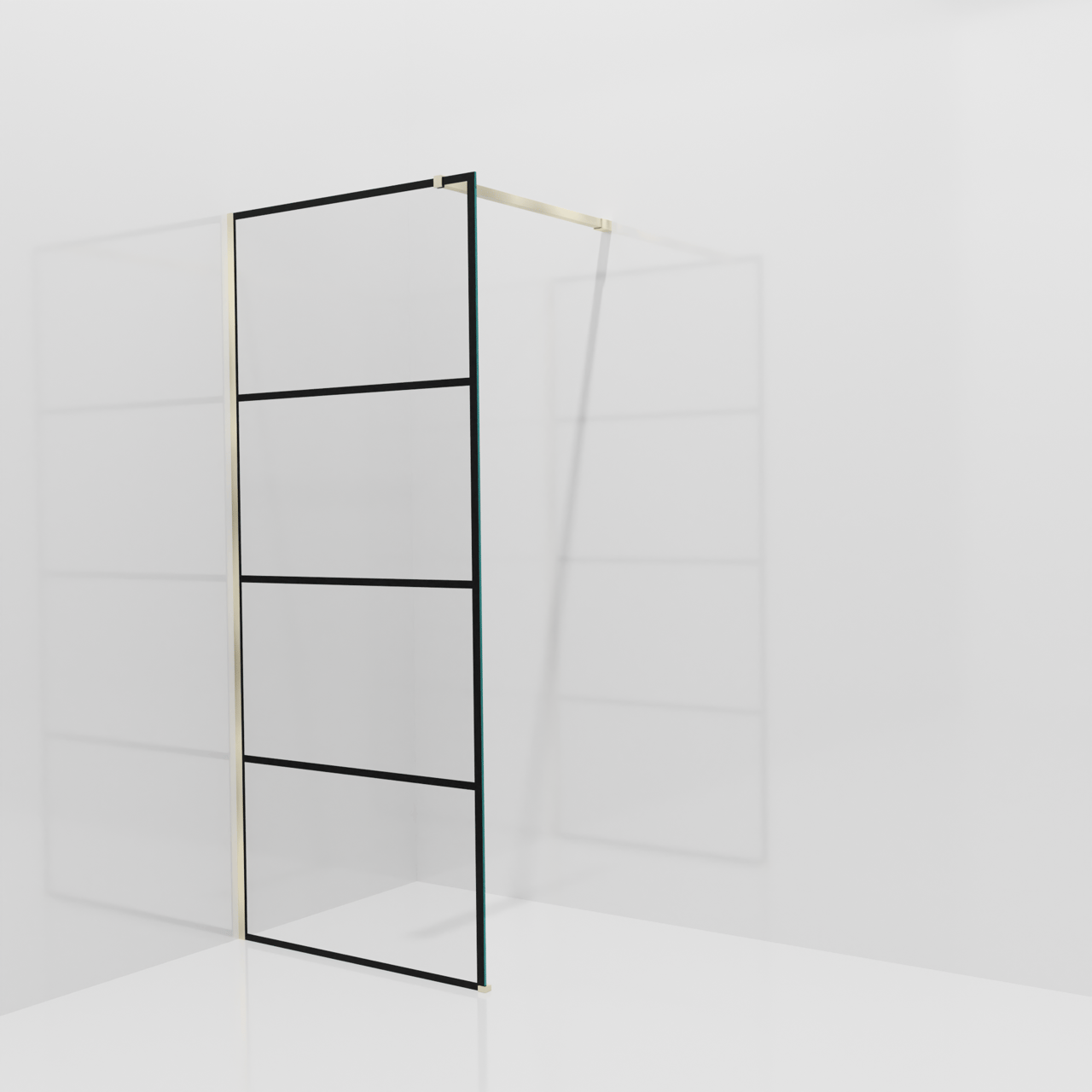 Balmani Modular douche à l'italienne: 90 x 200 cm, Lined, Profil Brushed Champagne Gold