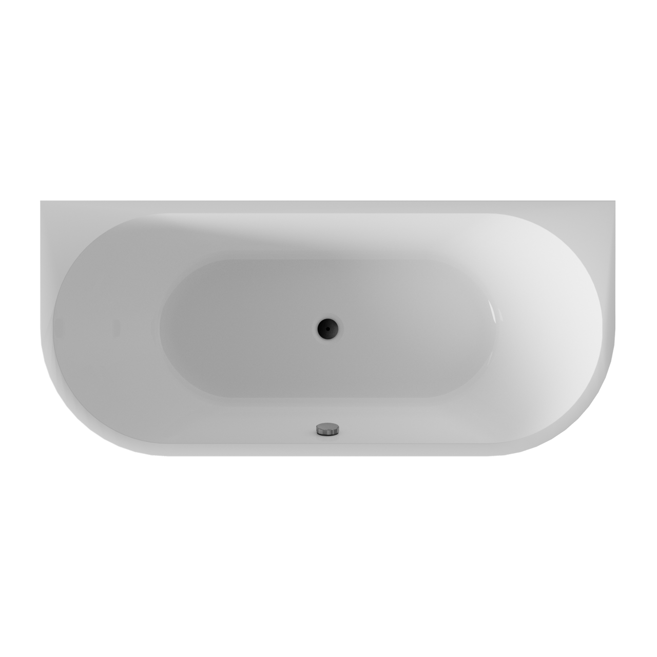 Linie Paulo halfvrijstaand bad 180 x 80 cm acryl Hoogglans Wit