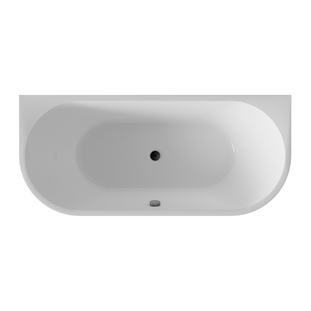 Linie Paulo halfvrijstaand bad 180 x 80 cm acryl Hoogglans Wit