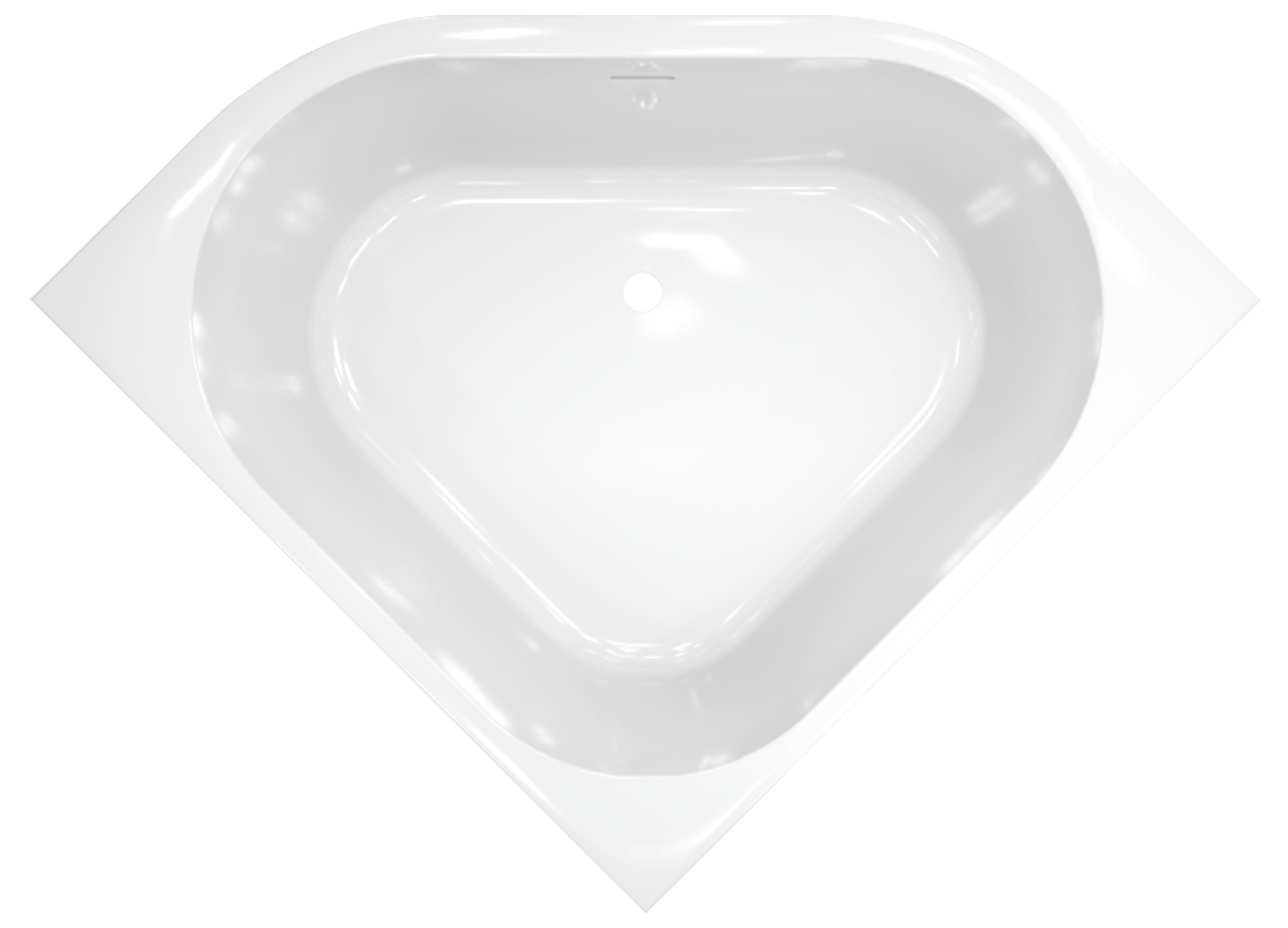 Luca Varess Idol tweepersoons hoekbad links of rechts 150 x 150 cm acryl Glanzend Wit