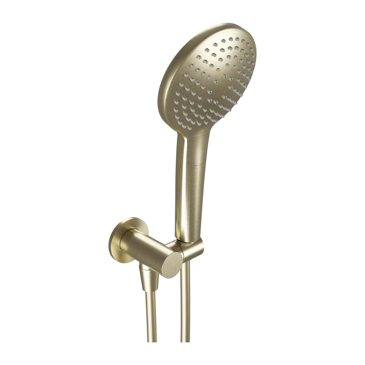 Blaufoss Round Handbrause-Set: inkl. Schlauchanschluss: 3jet, Brushed Champagne Gold