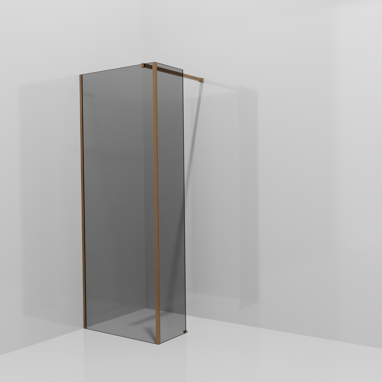 Balmani Modular Walk-In Dusche mit fester Seitenwand: 80 x 200 cm, Rauchglas, Profil Brushed Rosegold