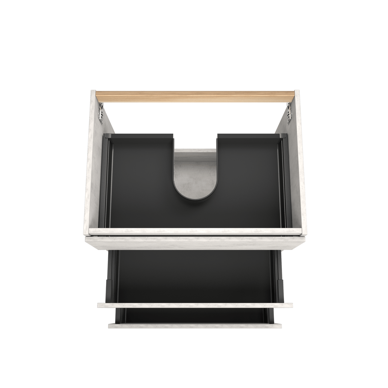 Balmani Lucida meuble sous-lavabo a poser 75 x 55 cm béton gris argent 3 tiroirs