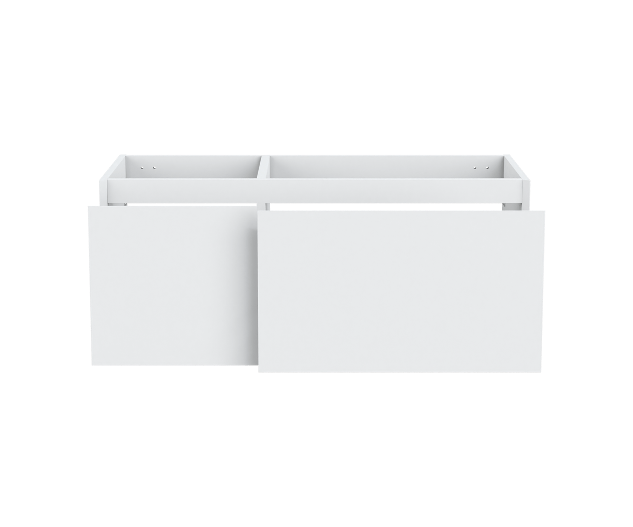 Balmani Idra hängender Waschbeckenunterschrank: 120 x 55 cm, asymmetrisch rechts, Weiß Matt, 4 Schubladen