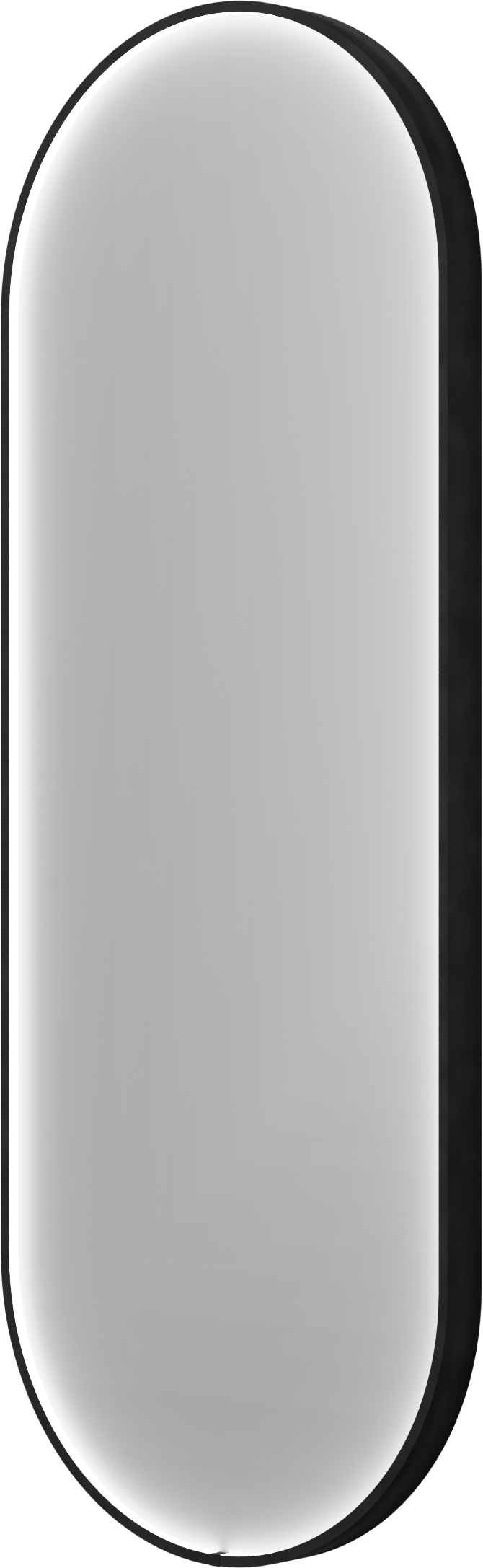 Balmani Secret Black Badspiegel mit Beleuchtung: Oval, Schwarz, 45 x 120 cm, mit Anti-Beschlag Spiegelheizung