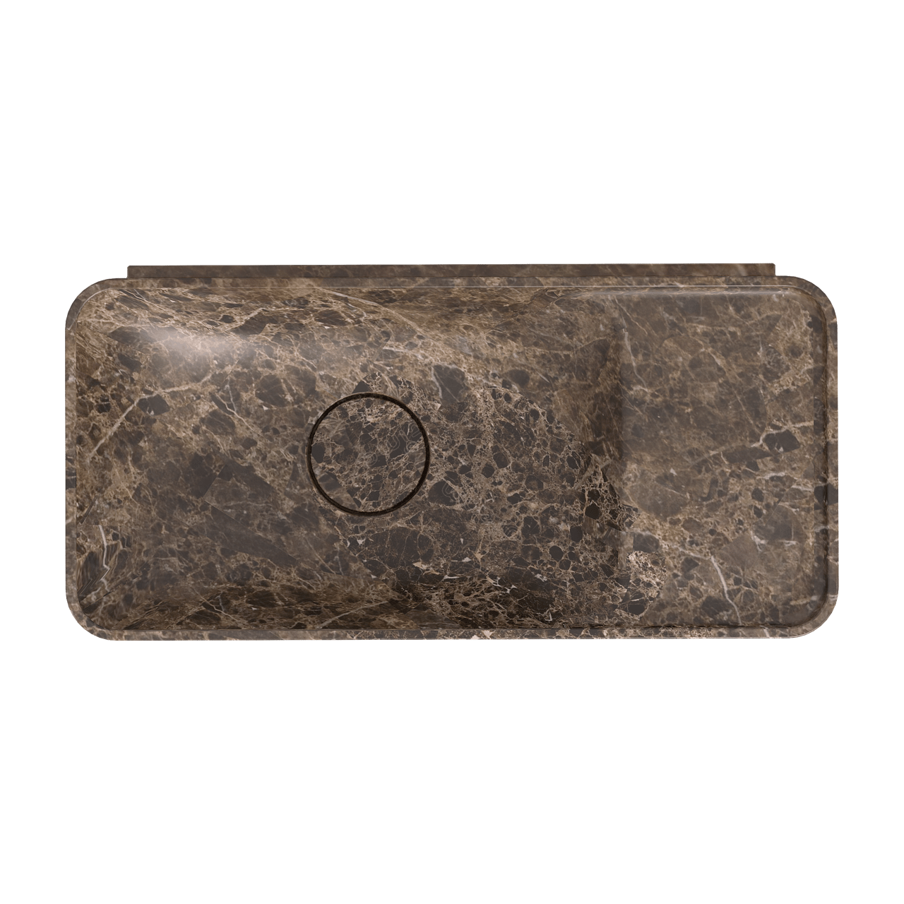 Balmani Fara meuble wc suspendu 45 x 22 cm noyer américain avec Fara lavabo en marbre Dark Emperador