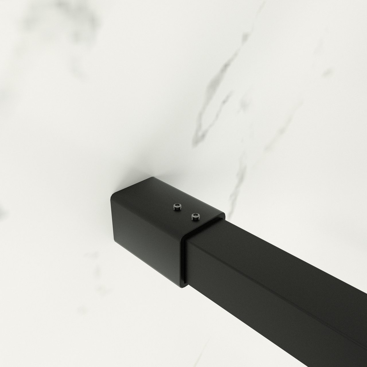 Balmani Modular inloopdouche 120 x 200 cm lined glas mat zwart profiel