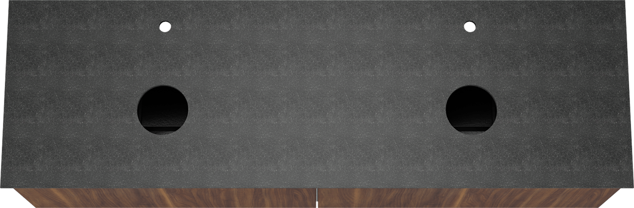 Balmani Sfera meuble salle de bains suspendu 180 x 55 cm noyer américain avec Facetta tablette double en granit noir