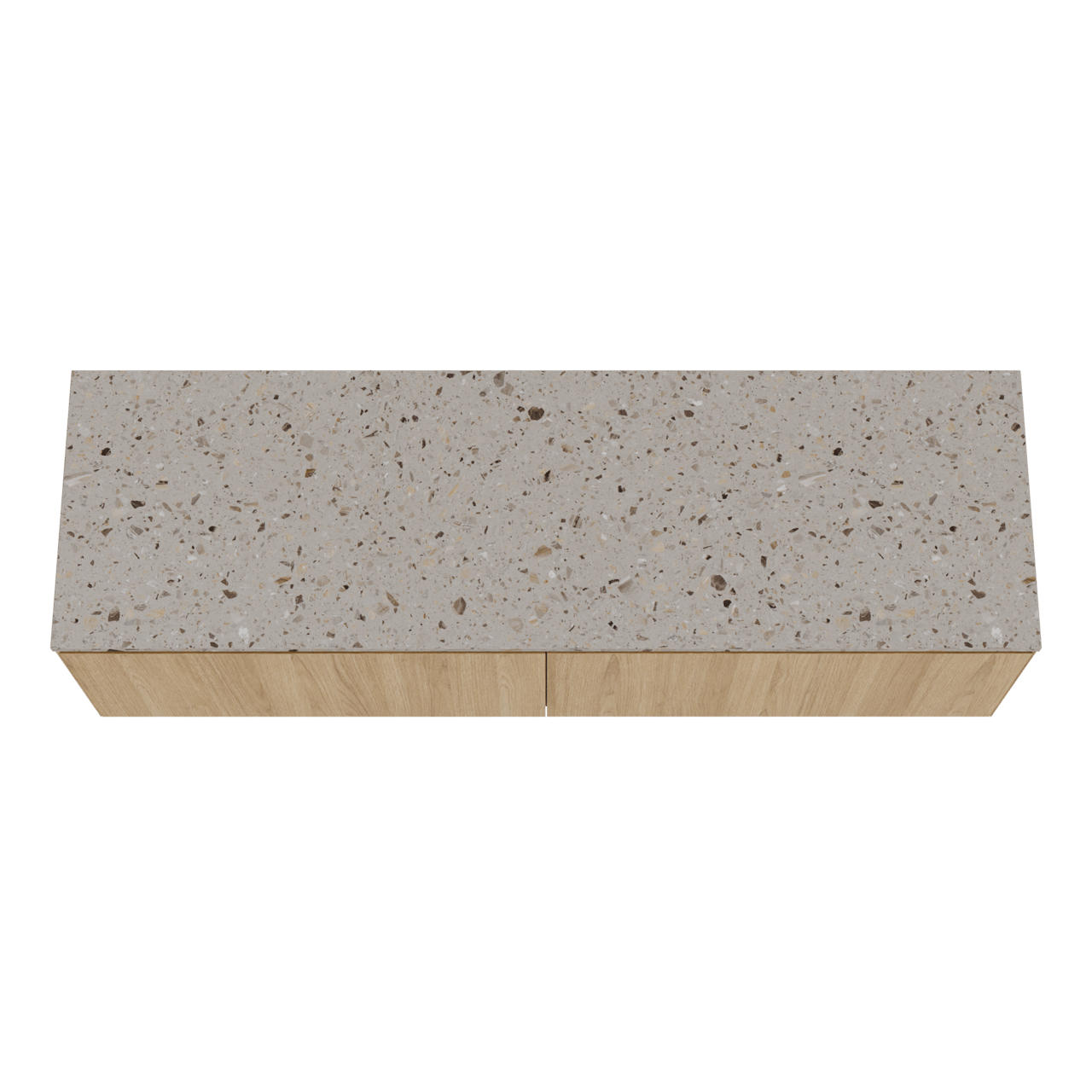 Balmani Idra meuble salle de bains suspendu 180 x 55 cm chêne naturel avec Stretto tablette simple ou double en terrazzo greige terrazzo