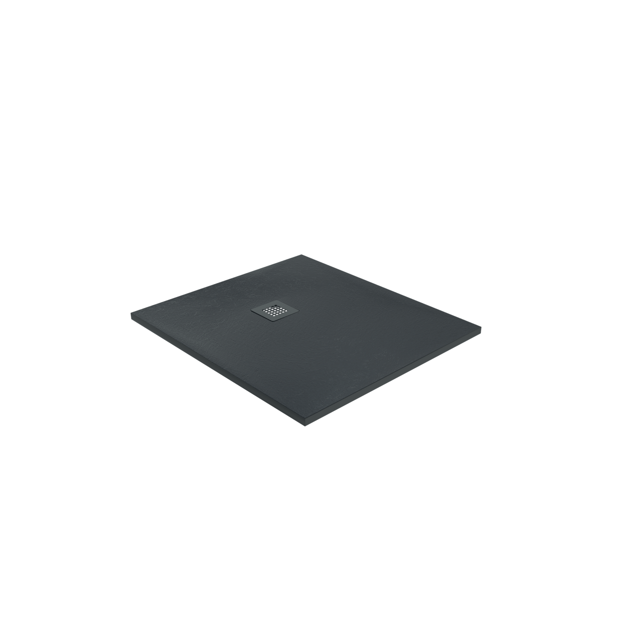 Balmani Vega douchebak 100 x 90 cm composietmarmer grafietgrijs leisteenstructuur