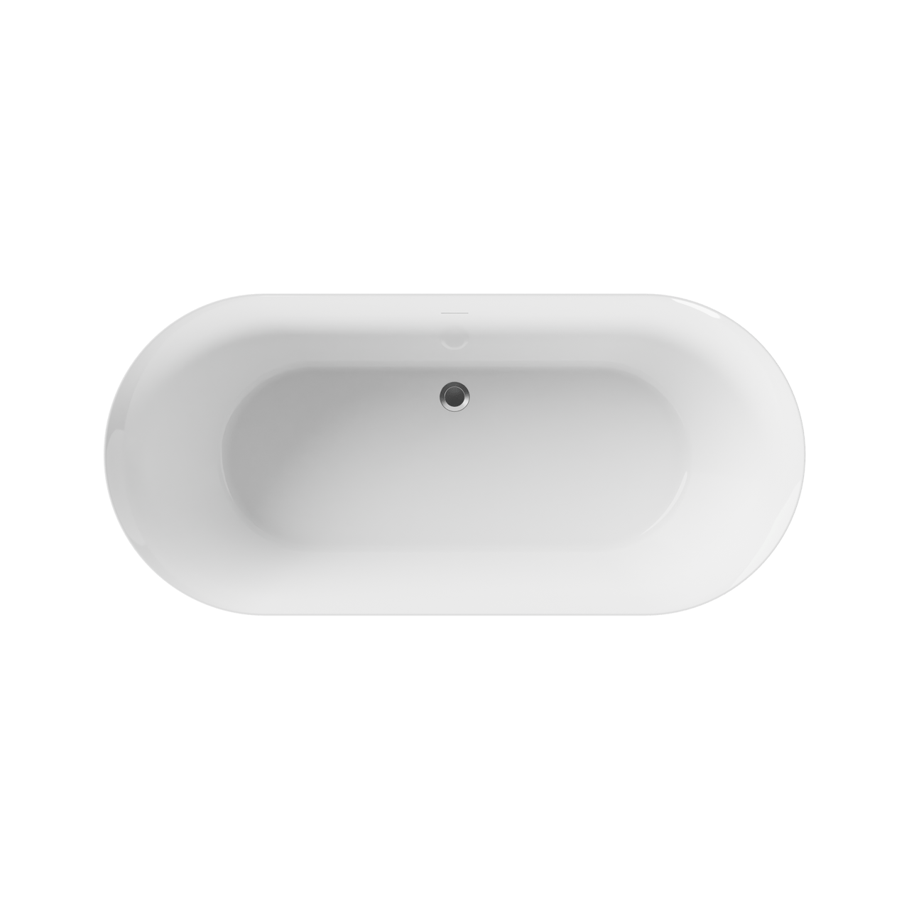 SanyOne Milan baignoire à poser ovale 170 x 78cm acrylique brillant blanc