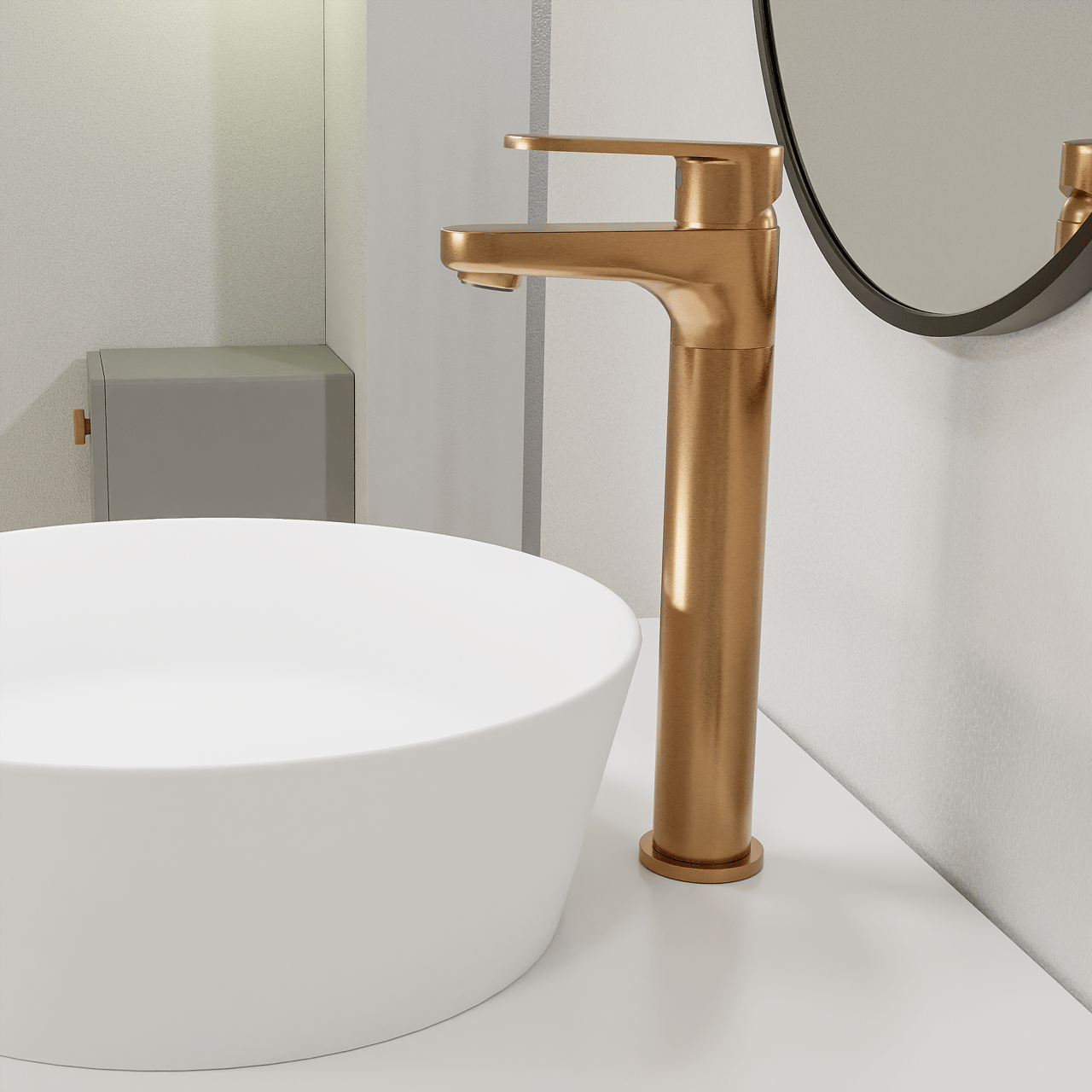 Linie Astor Waschbecken Armatur: Erhöht, Brushed Rosegold