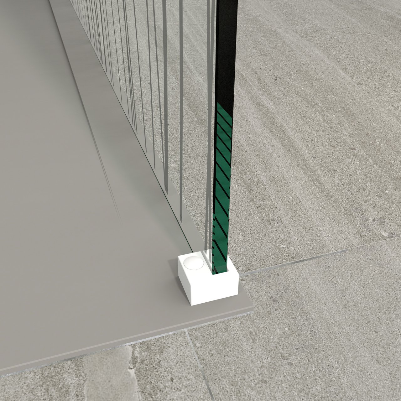 Balmani Modular inloopdouche 90 x 200 cm mikado glas mat wit profiel