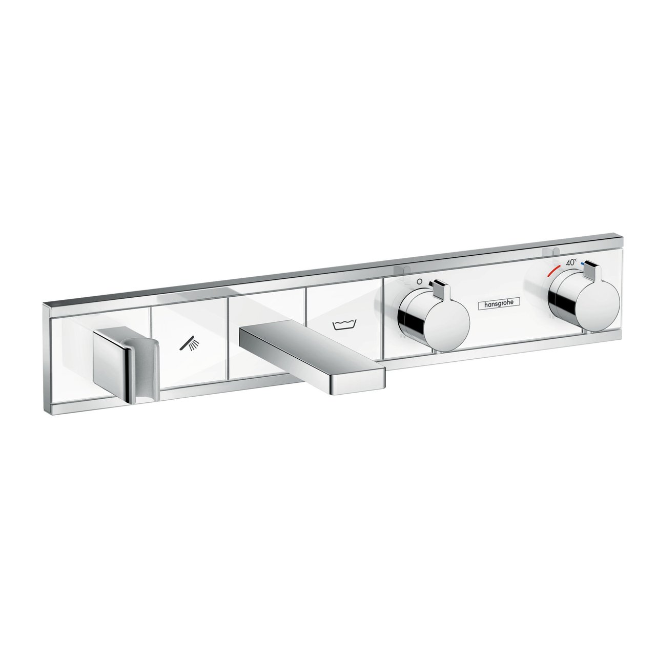 Hansgrohe Rainselect 2f afbouwset inbouw badkraan wit/chroom