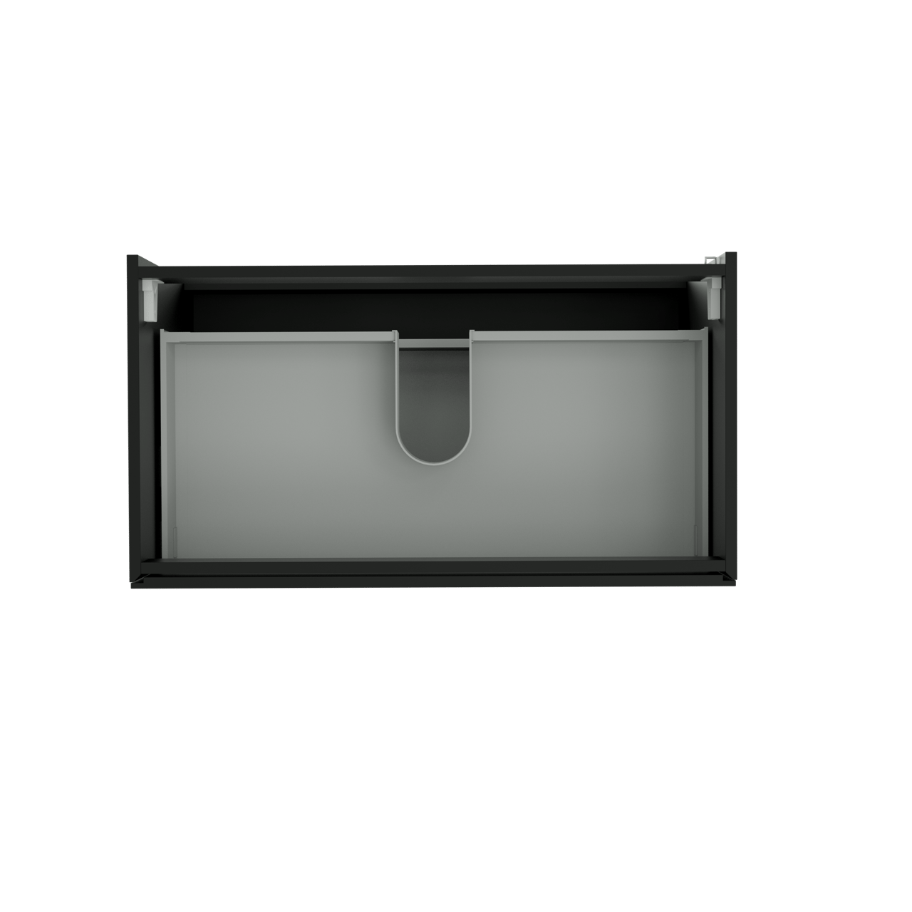 Storke Edge hängender Waschbeckenunterschrank: 95 x 52 cm, Schwarz Matt, 2 Schubladen