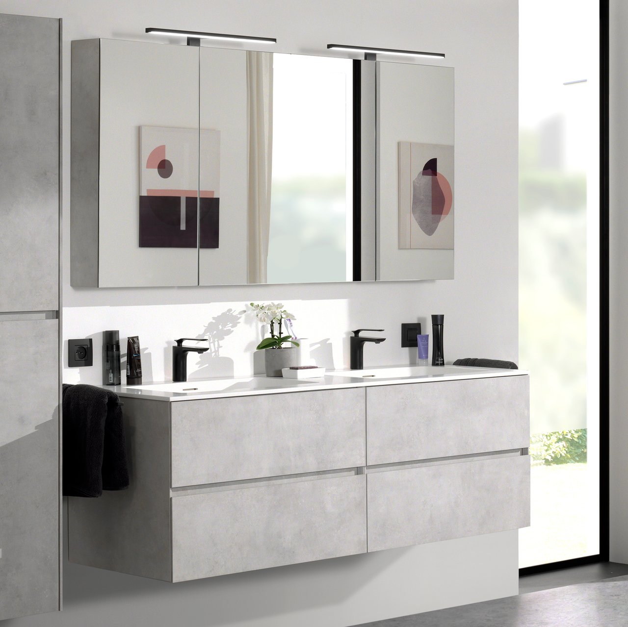 Balmani Cubico LED verlichting 50 cm zwart, 4100K